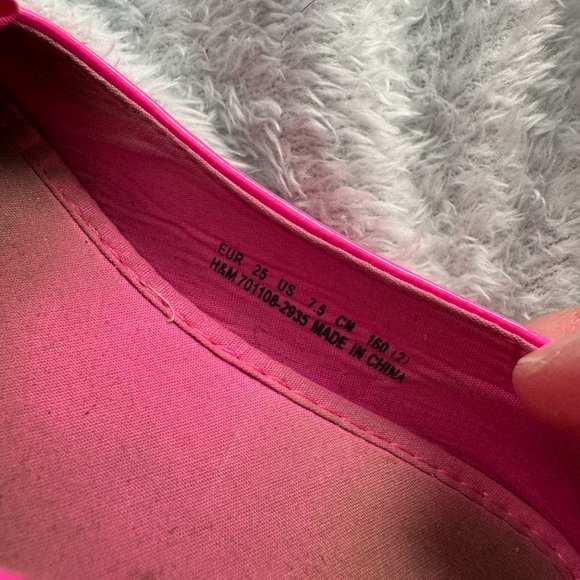 H&M Bright Pink Patent Leather Toddler Ballet Flats Sz 7.5 - Picture 5 of 5